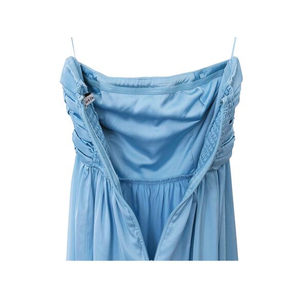 Abercrombie & Fitch Emerson Satin Strapless Midi Dress Size XS Pastel Blue Event - Picture 10 of 12
